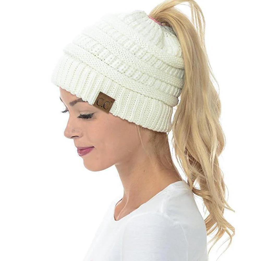 Soft Knit Ponytail Beanie - Image 8