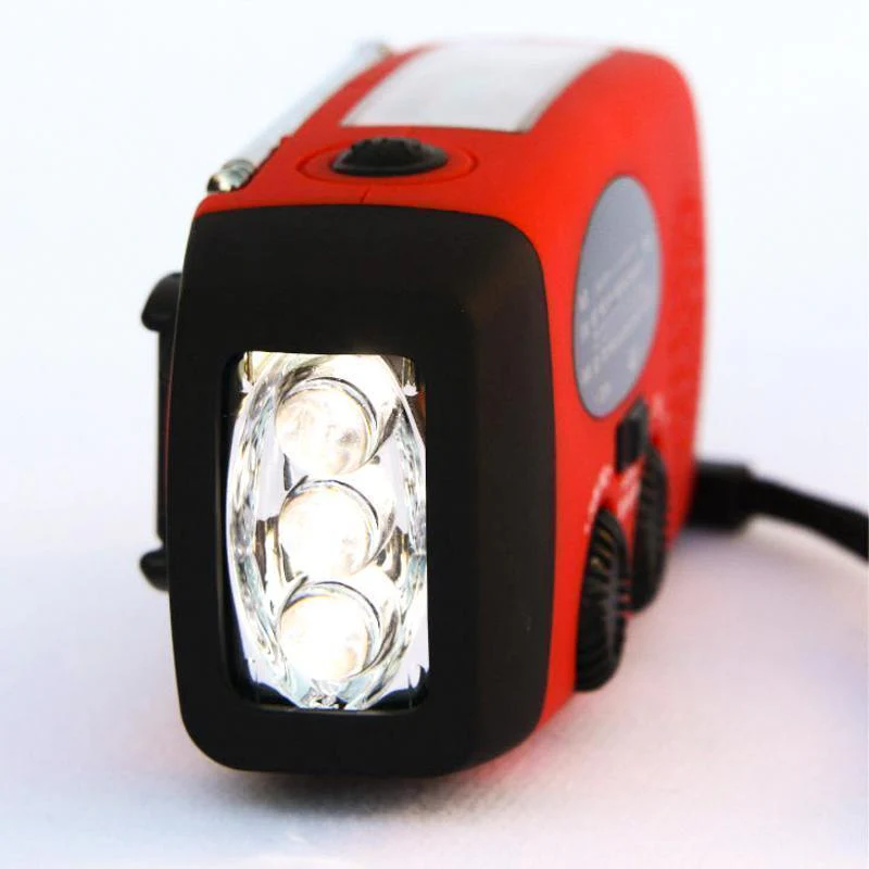 Solar Hand-cranked Radio with LED Flashlight - Image 8