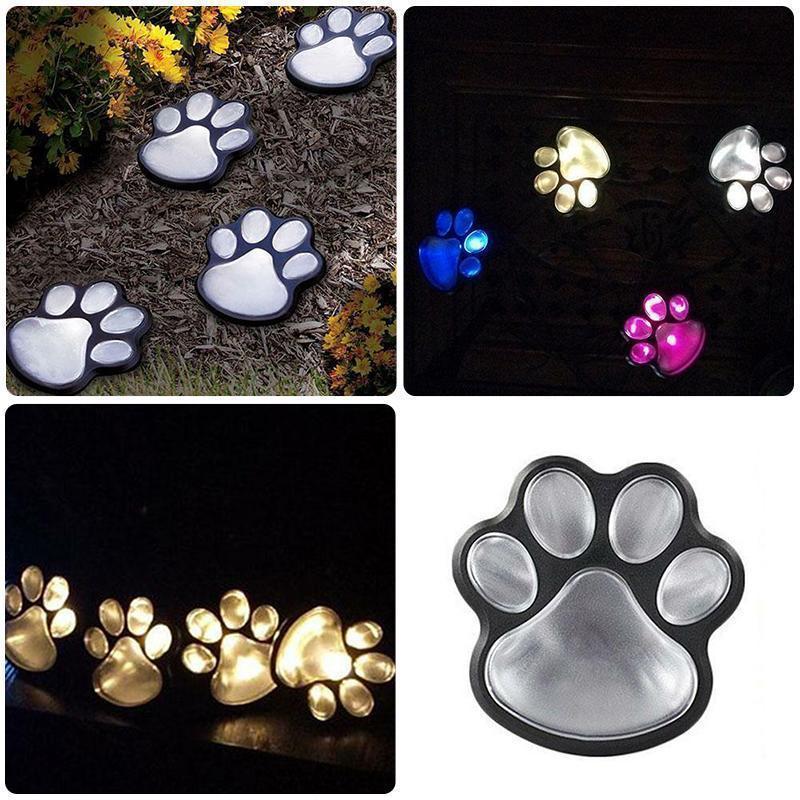 Solar-Powered Paw Print Lights Garden Lantern - Image 3