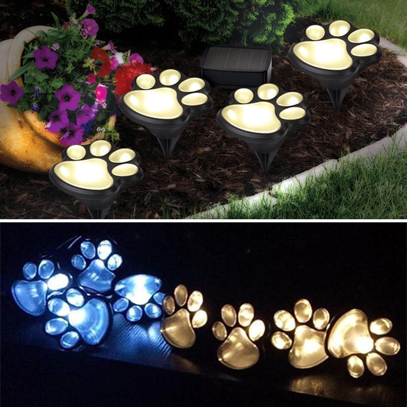 Solar-Powered Paw Print Lights Garden Lantern - Image 4