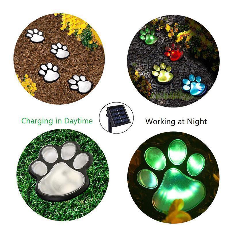 Solar-Powered Paw Print Lights Garden Lantern - Image 5