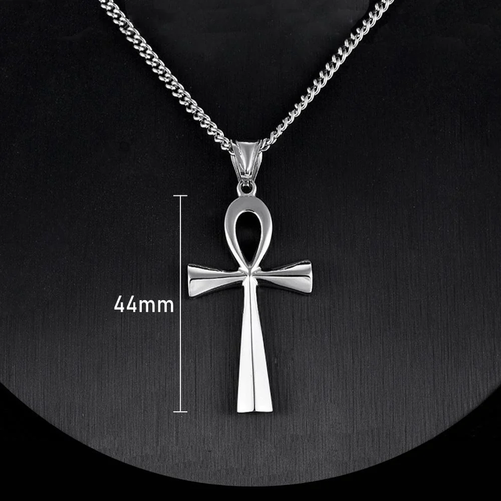Stainless steel ancient Egyptian Cross men's Necklace - Image 2