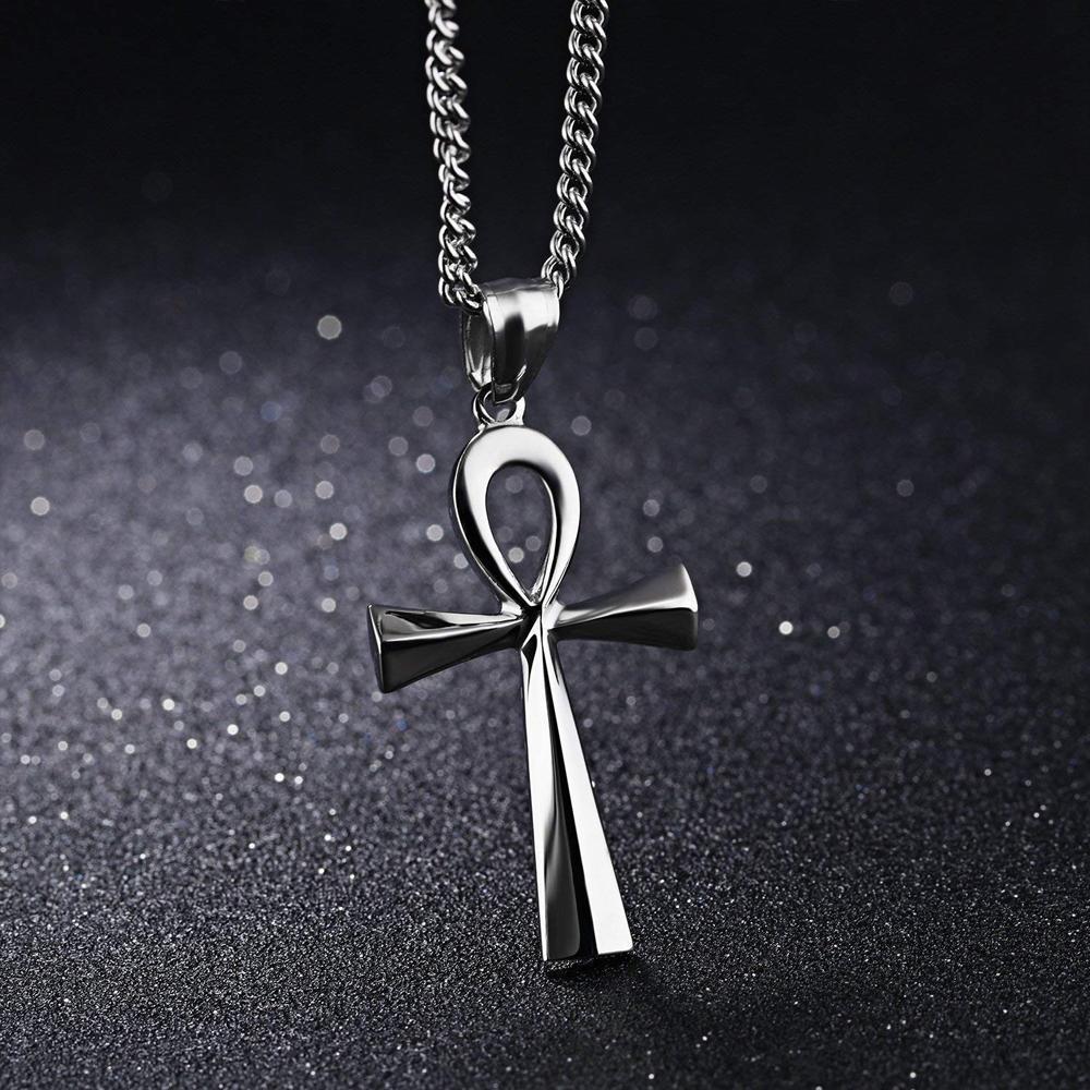 Stainless steel ancient Egyptian Cross men's Necklace - Image 4