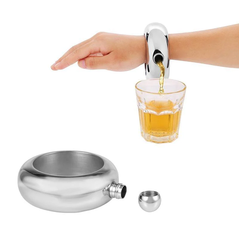 Stainless Steel Bangle Bracelet Flask for Women - Image 3