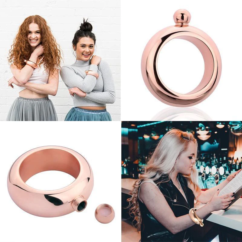 Stainless Steel Bangle Bracelet Flask for Women - Image 4