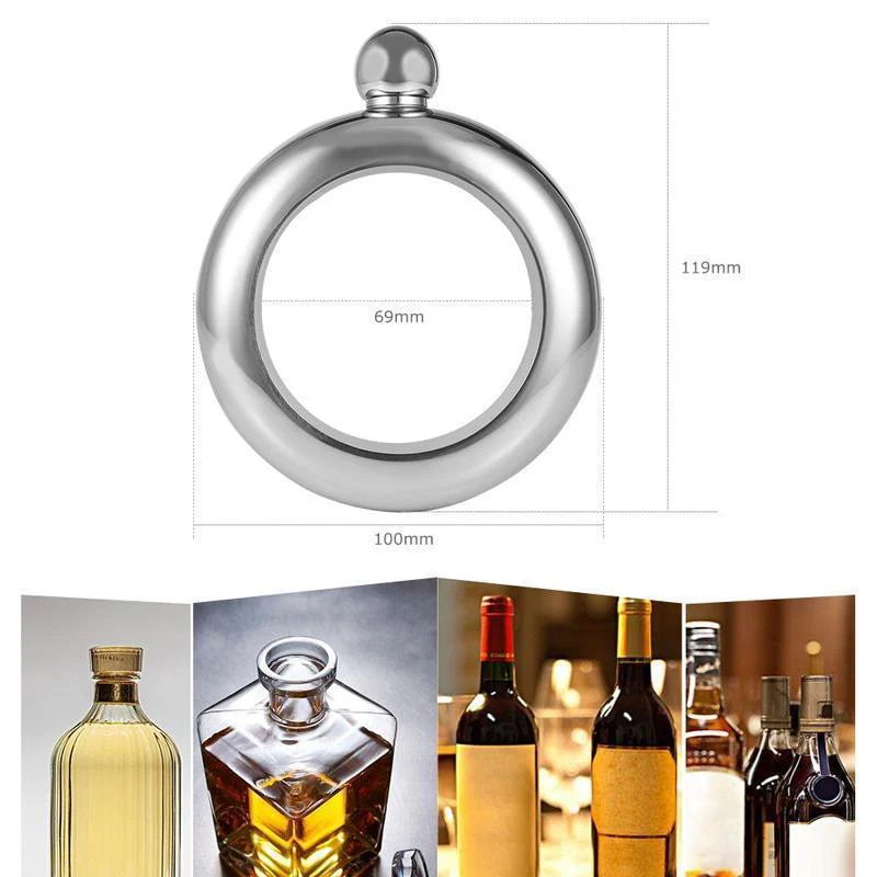 Stainless Steel Bangle Bracelet Flask for Women - Image 5