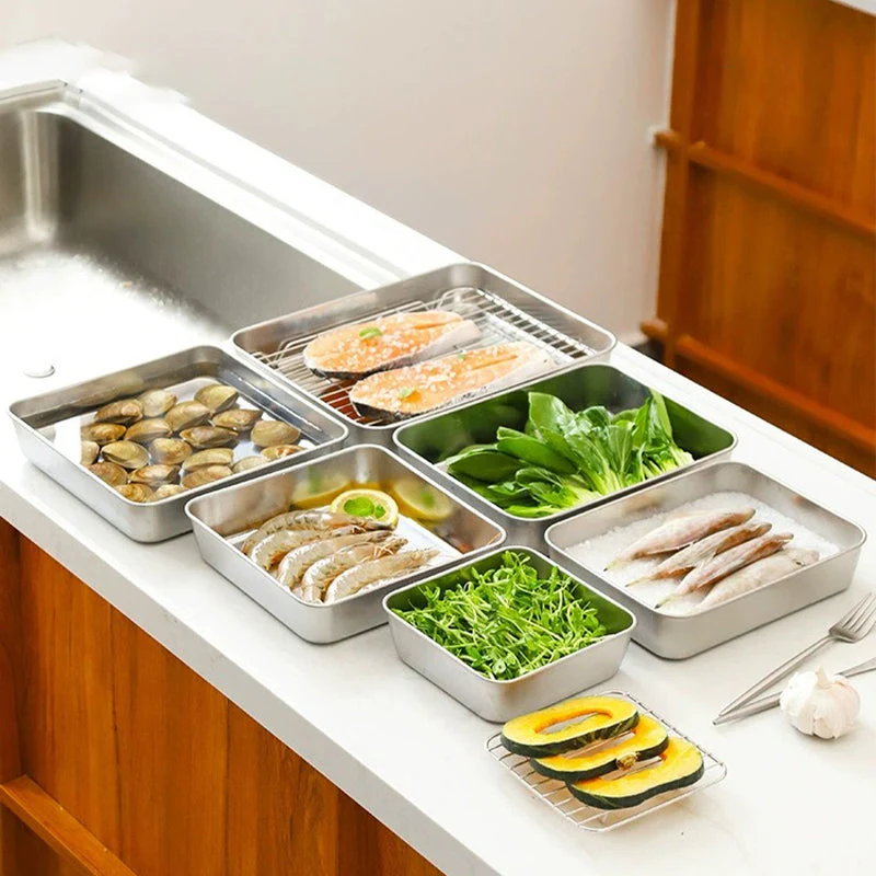 Stainless Steel Square Plate (With Lid) - Image 4