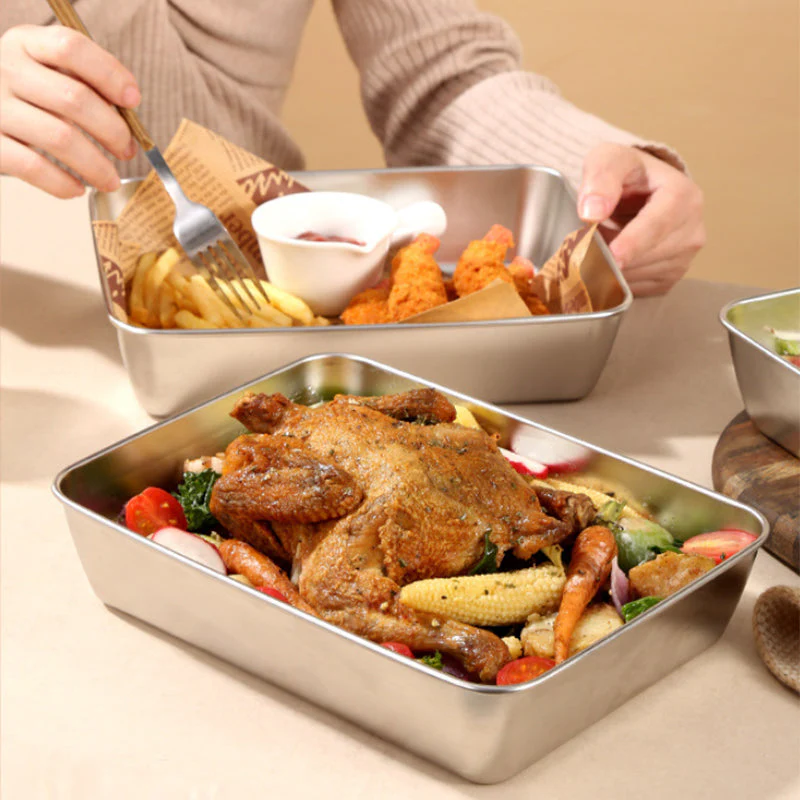 Stainless Steel Square Plate (With Lid) - Image 7