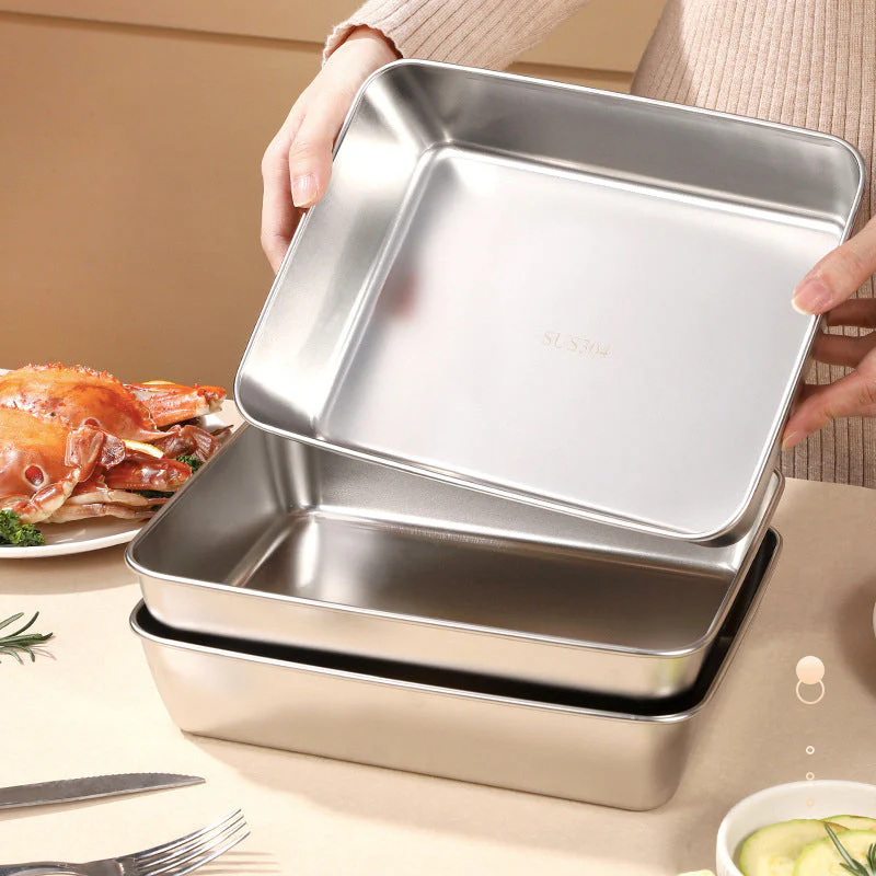 Stainless Steel Square Plate (With Lid) - Image 9