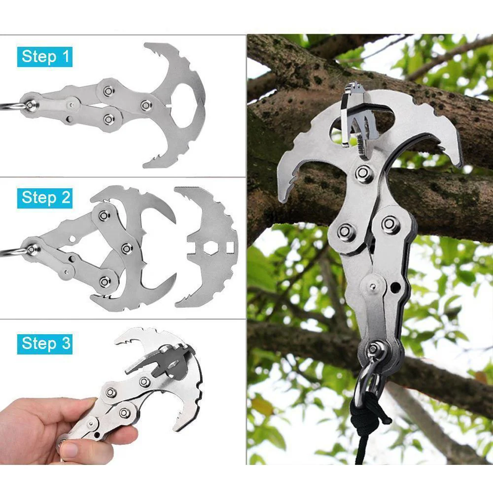 Stainless Steel Survival Folding Grappling Gravity Hook - Image 3
