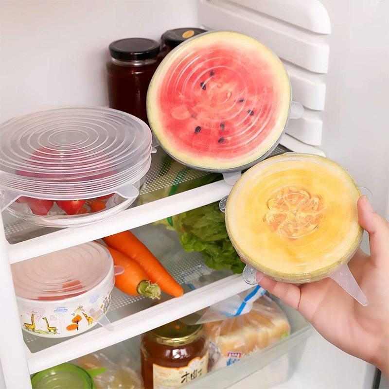 Stretchable food silicone lid, 6 pieces - Image 2