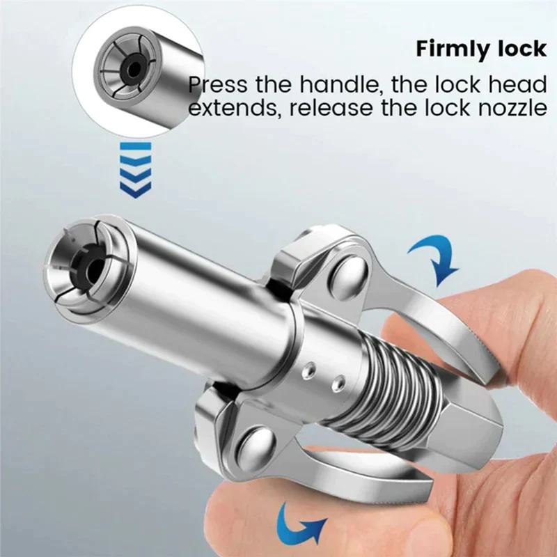 Strong Lock on Grease Couplers with 18 Inch Spring Flex Hose - Image 2