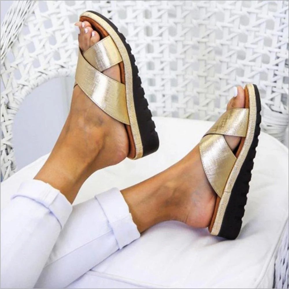 Summer Comfy Plain Peep Toe Casual Slippers - Image 3