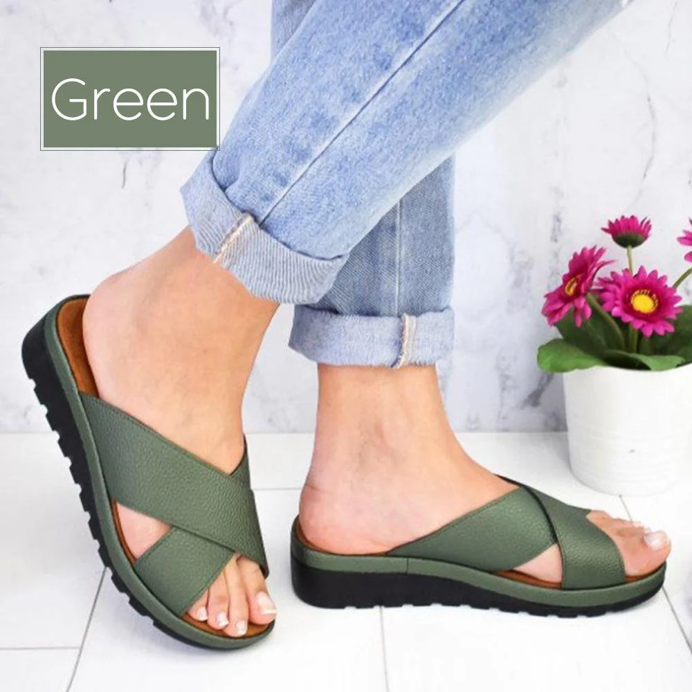Summer Comfy Plain Peep Toe Casual Slippers - Image 4