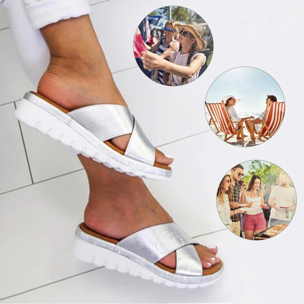 Summer Comfy Plain Peep Toe Casual Slippers - Image 7