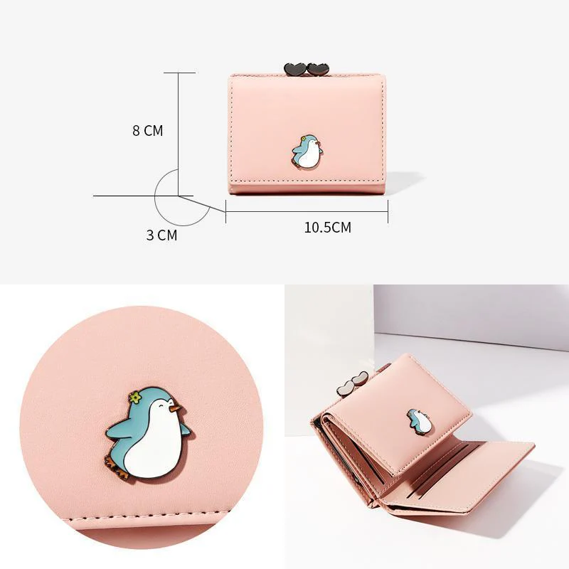 Three Folding Multi-Card Female Wallet - Image 3
