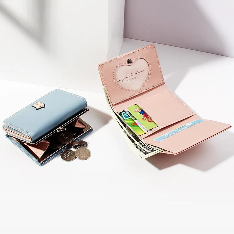 Three Folding Multi-Card Female Wallet - Image 5