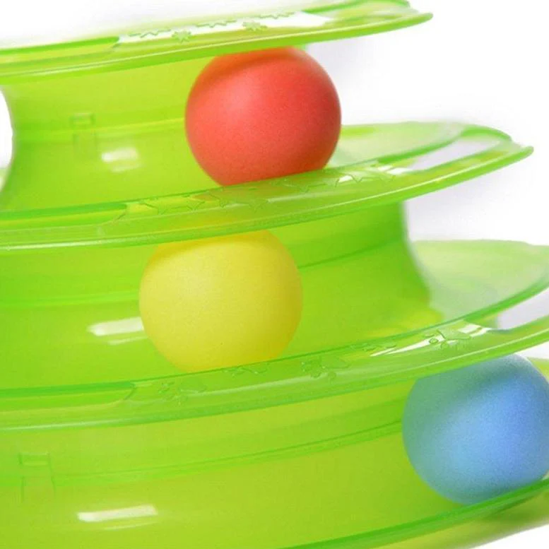 Three Layer Colorful Cat Track Tower Toy - Image 12