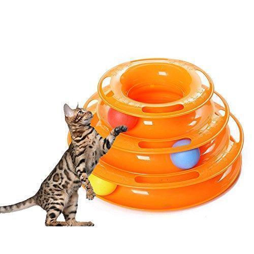 Three Layer Colorful Cat Track Tower Toy - Image 2