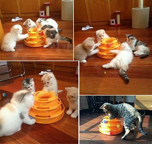 Three Layer Colorful Cat Track Tower Toy - Image 3
