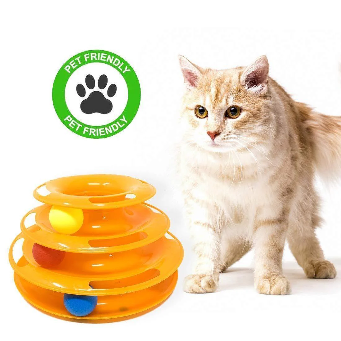 Three Layer Colorful Cat Track Tower Toy - Image 4