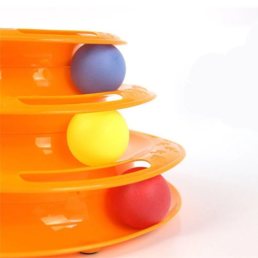 Three Layer Colorful Cat Track Tower Toy - Image 8