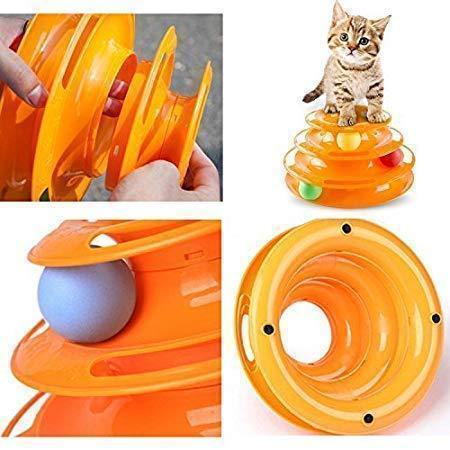 Three Layer Colorful Cat Track Tower Toy - Image 9