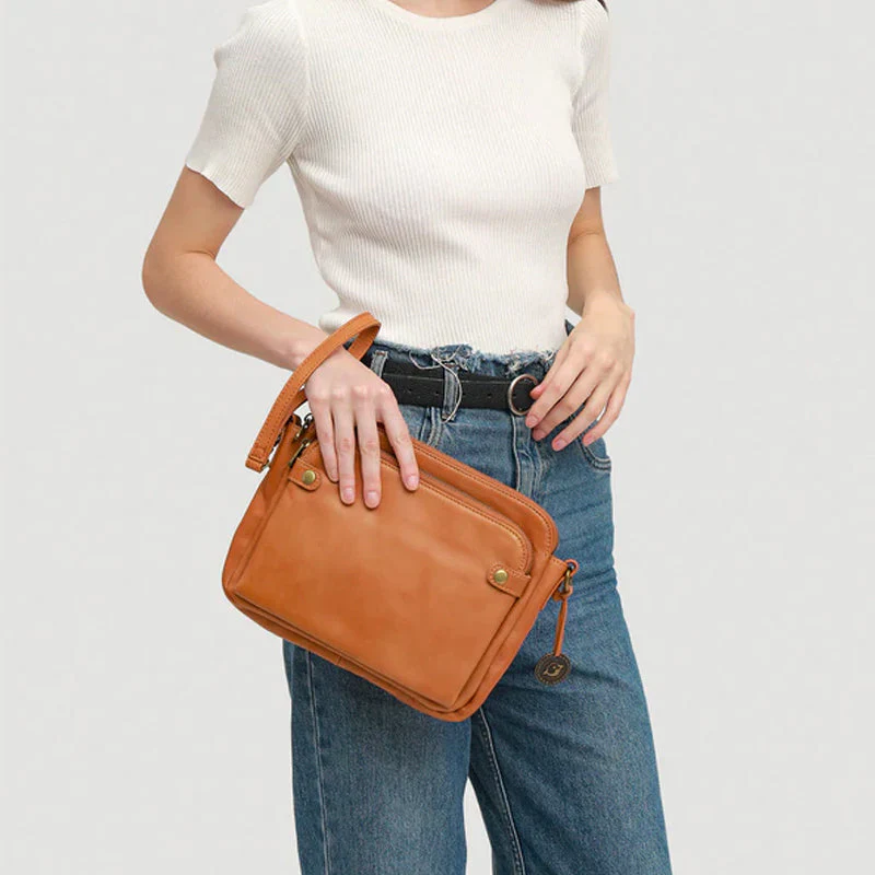 Three-Layer Leather Crossbody Shoulder & Clutch Bag - Image 3