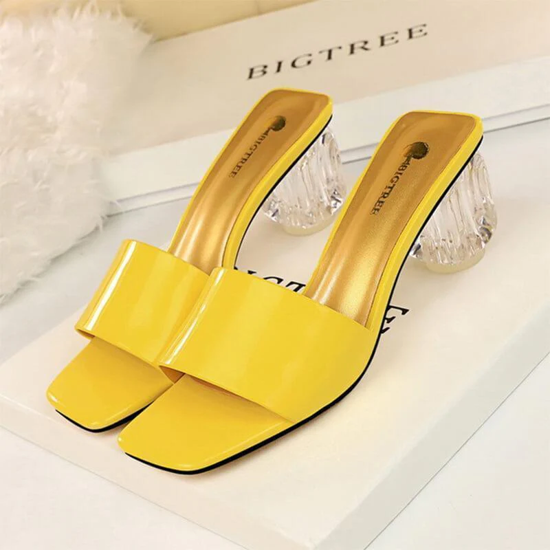 Transparent Chunky Comfortable Open Toe Slip Sandals - Image 6