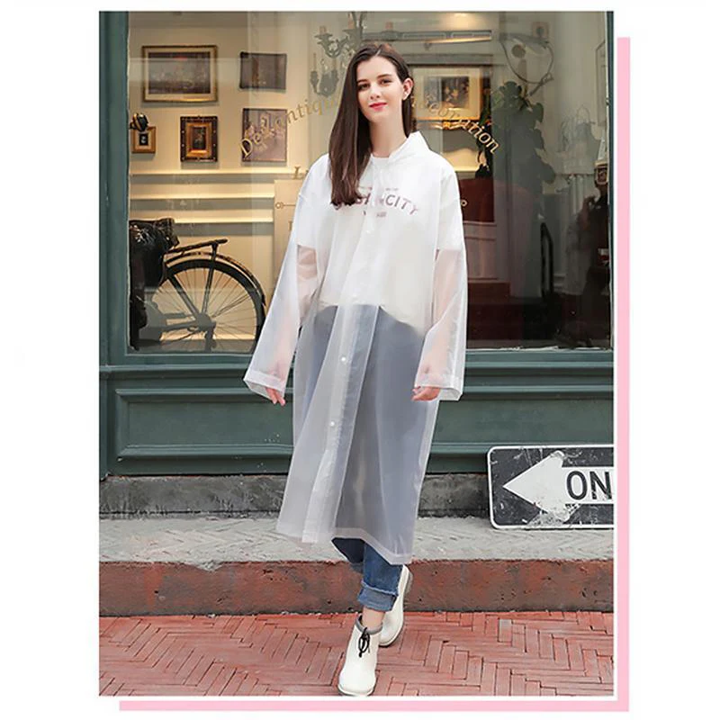 Unisex Reusable Portable Frosted Raincoat - Image 9