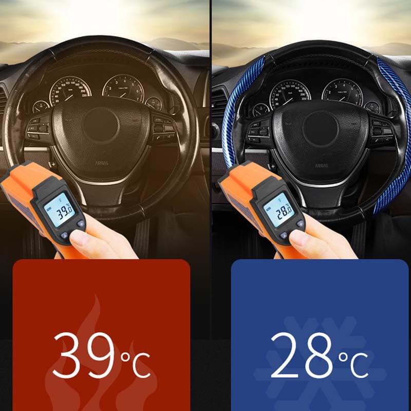 Universal Laser Carbon Fiber Pattern Steering Wheel Cover - Image 8