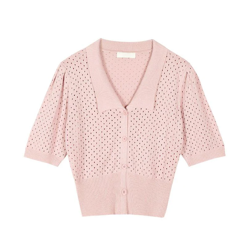 V-neck Half-Sleeve Sweater - Image 2