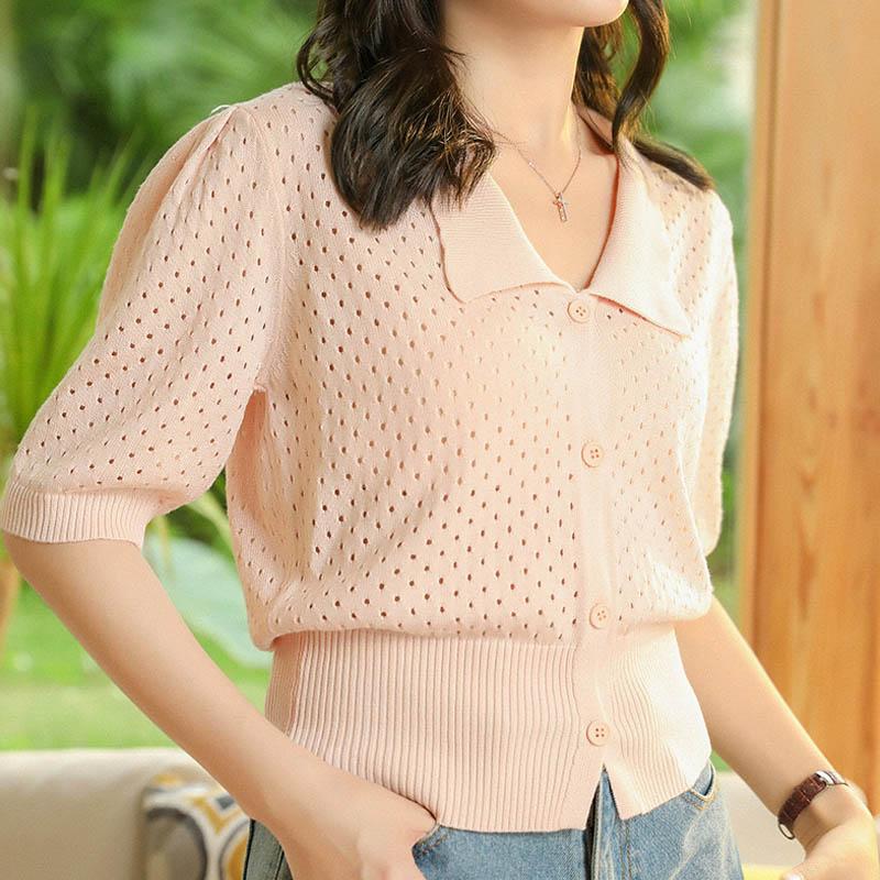 V-neck Half-Sleeve Sweater - Image 7