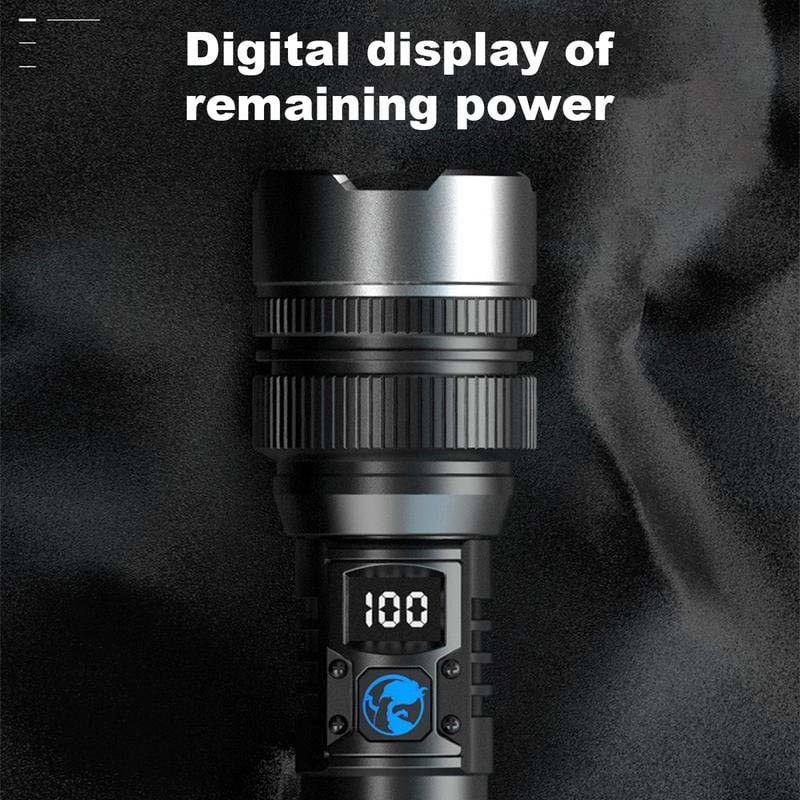 Waterproof Rechargeable Digital Display 2-in-1 Strong Light Flashlight - Image 10