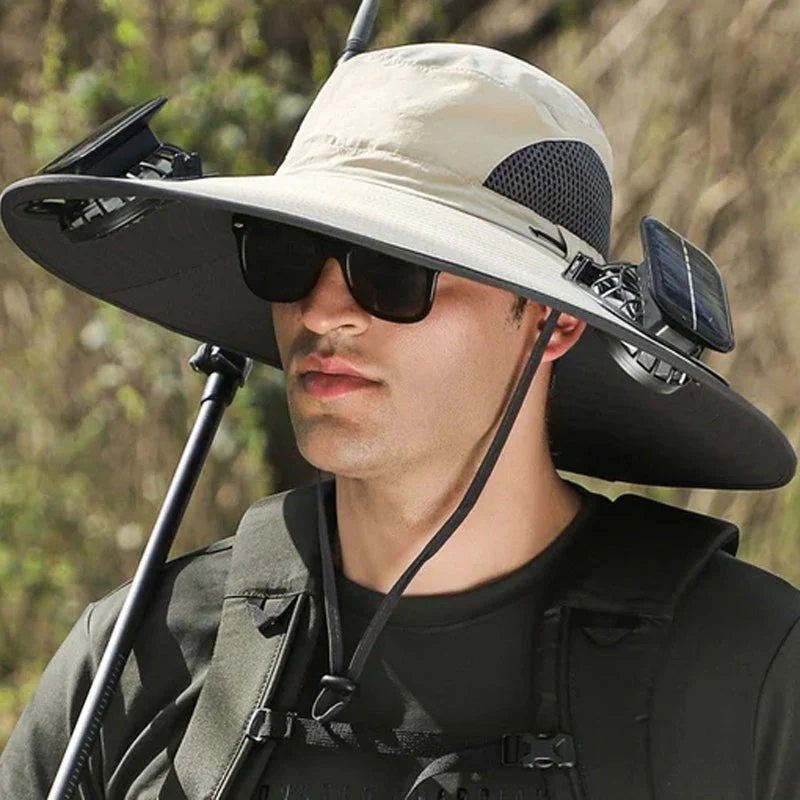 Wide Brim Solar Fan Outdoor Fishing Hat - Image 7