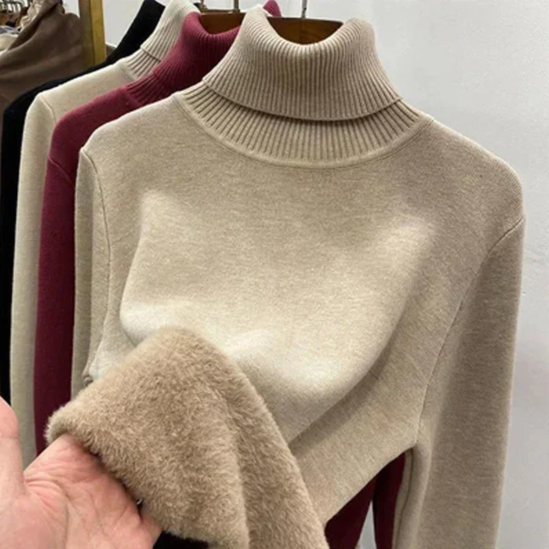🎁New Year Sale-50% OFF🎁Winter Fleece Thick Knitted Bottoming Sweater(Buy 2 Free Shipping Today!)