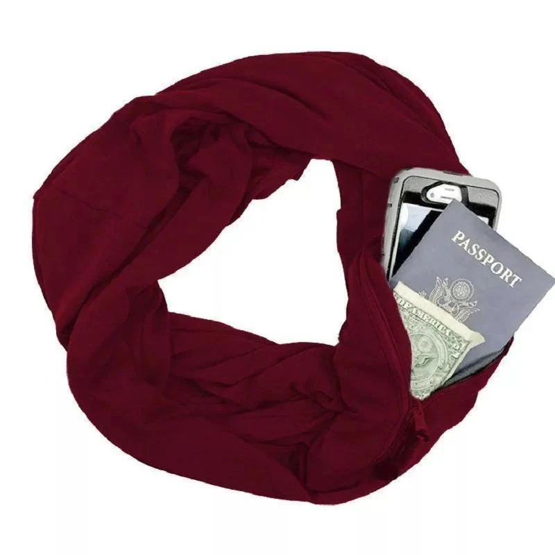 Winter Infinite Scarf With Zipped Pocket - Image 4