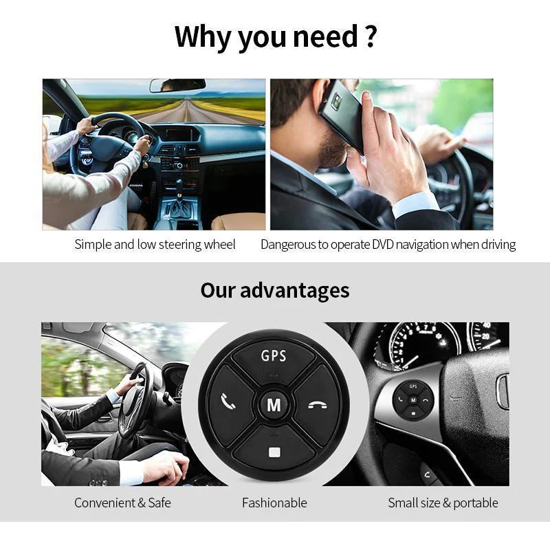 Wireless Car Steering Wheel Meida Remote Control - Image 3
