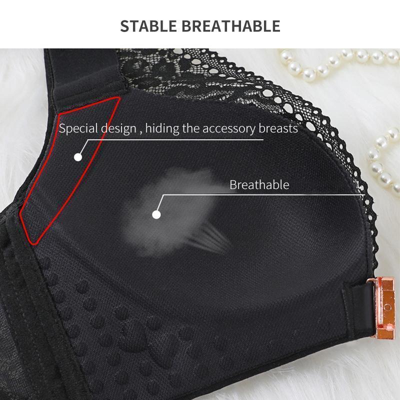 Wireless Front Closure Criss Cross Straps Lace Bras - Image 7