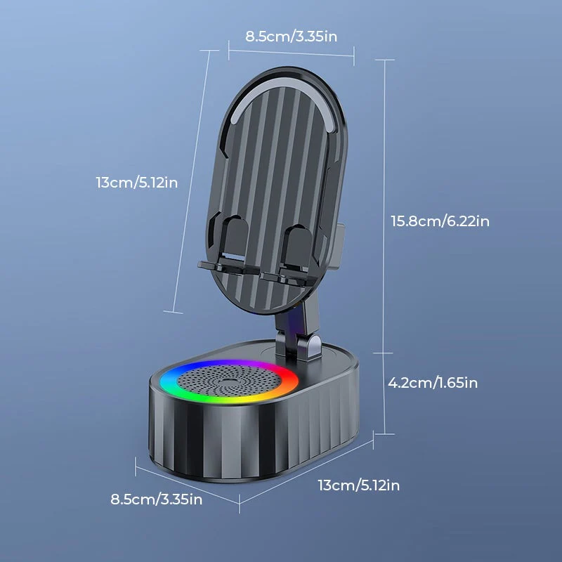 Wireless Induction Audio Bluetooth Speaker 5 in 1 Phone Holder - Image 9