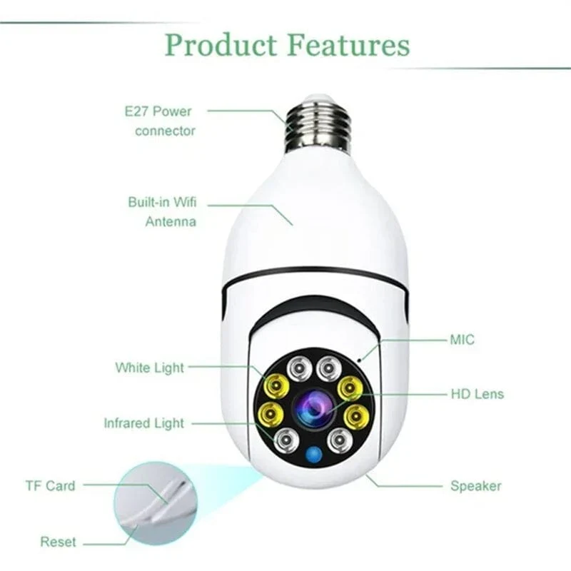 Wireless Wifi Light Bulb Camera Security Camera - Image 9
