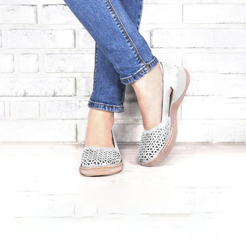 Woman Round-toe Hollow-out Breathable Flat Sandal - Image 2