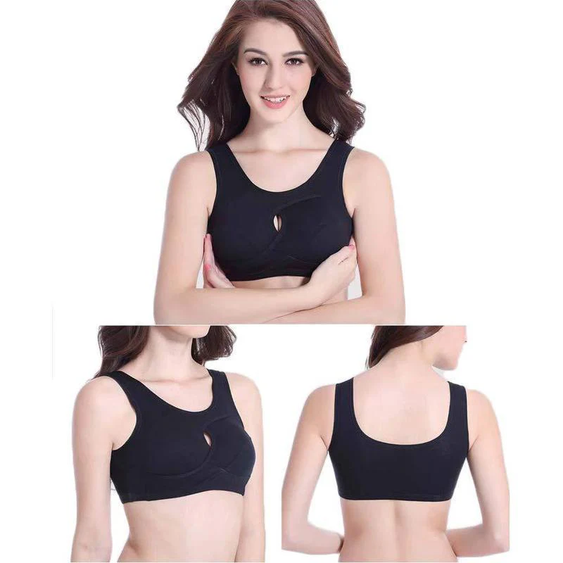 Women Anti-Sagging Cotton Sports Bra, 3 packs - Image 4
