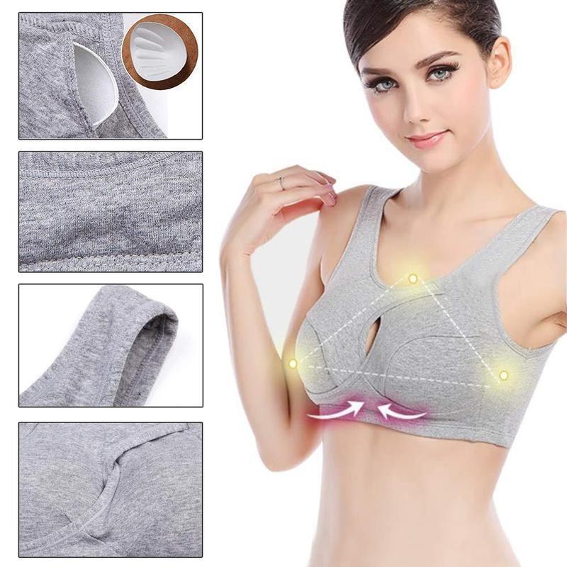Women Anti-Sagging Cotton Sports Bra, 3 packs - Image 5