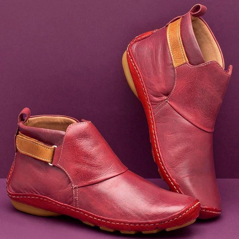 Women Casual Comfy Daily Adjustable Soft Leather Booties - Image 2
