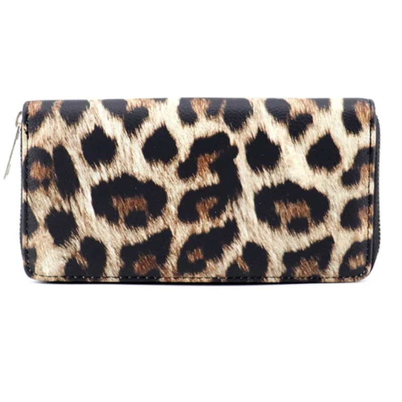 Women Classic Leopard Animal Print Long Wallets - Image 5