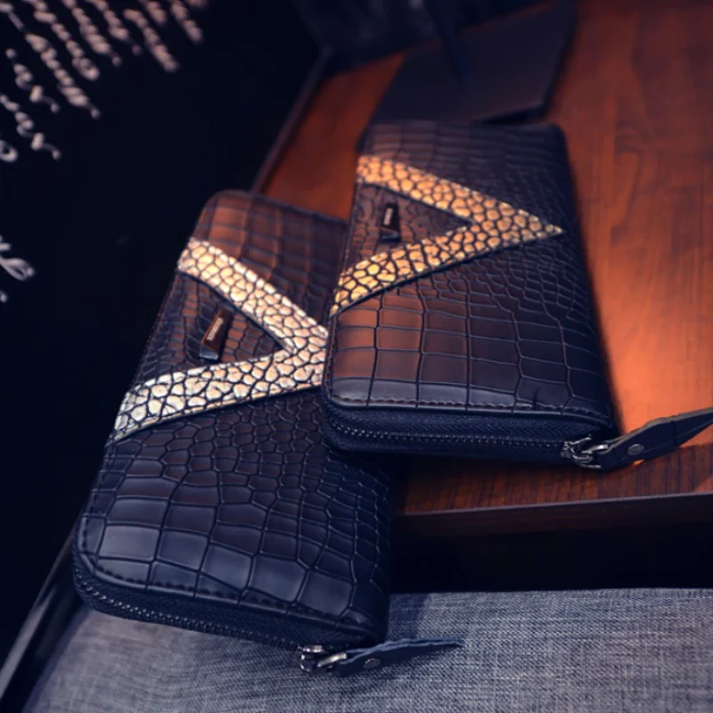 Women Crocodile Pattern Phone Case Card Holders Purse - Image 3