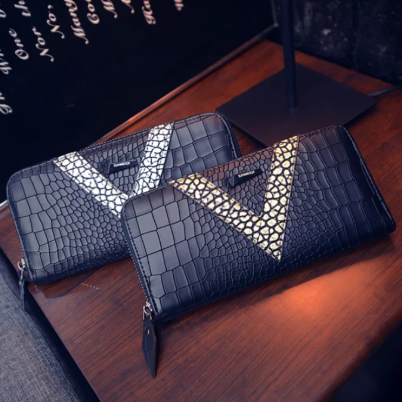 Women Crocodile Pattern Phone Case Card Holders Purse - Image 4