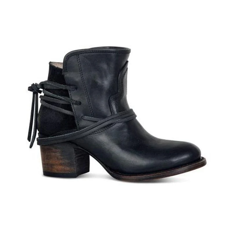 Women Cross-tied Ankle Punk Style Boots - Image 2