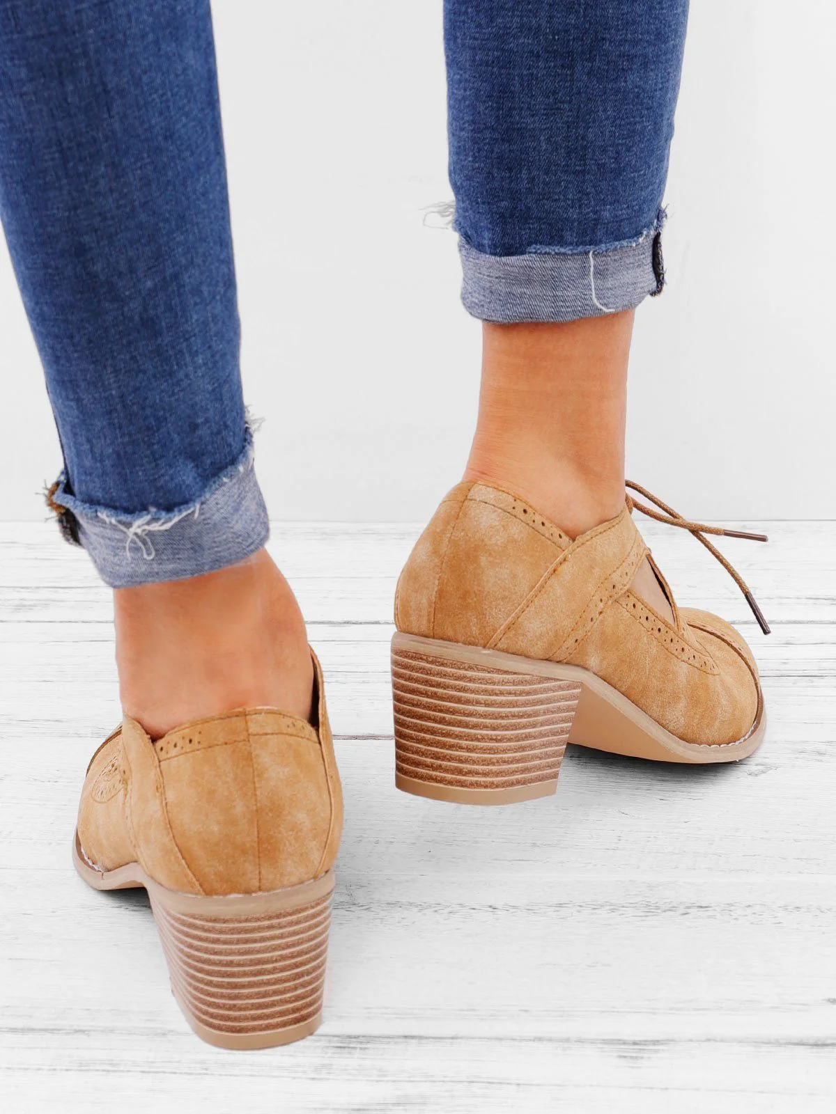 Women Cutout Lace-up Low Heel Daily Fashion Sandals - Image 7